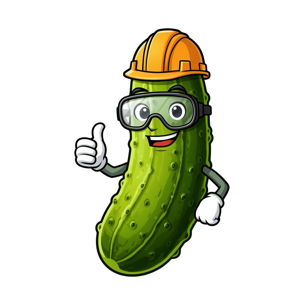Dill the Pickle, the Dill Epoxy mascot